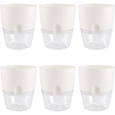 OEM Weiße, Selbstbewässernde Blumentöpfe (15 Cm) Mit Wasserreservoir Und Bewässerungssystem Für Zimmerpflanzen, 6er-set OEM Weiße, Selbstbewässernde Blumentöpfe (15 Cm) Mit Wasserreservoir Und Bewässerungssystem Für Zimmerpflanzen, 6er-set