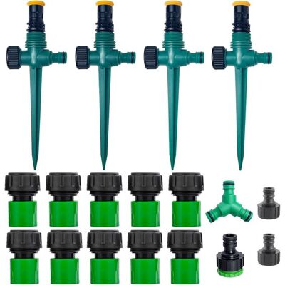 OEM 4-teiliges Gartensprenger-set – Rasensprenger Mit Erdspießen – 360° Drehbar – Für Pflanzen, Gemüse Und Blumen – Kunststoff – Grün OEM 4-teiliges Gartensprenger-set – Rasensprenger Mit Erdspießen – 360° Drehbar – Für Pflanzen, Gemüse Und Blumen – Kunststoff – Grün