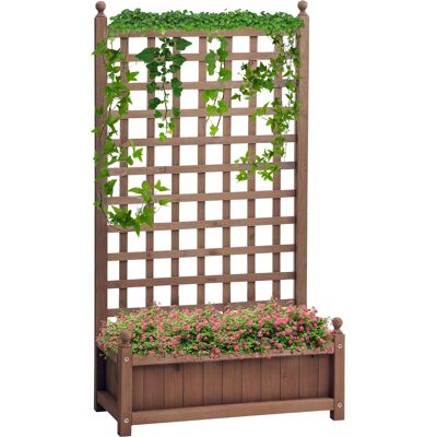 Outsunny Holzblumenkasten mit Rankhilfe - Garten, Balkon Outsunny Holzblumenkasten mit Rankhilfe - Garten, Balkon