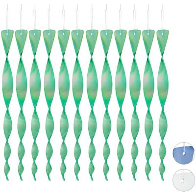 Relaxdays - 24 X Vogelabwehr Spirale, Reflektierend, Vogelvertreiber Balkon & Garten, Windspirale, 40 Cm Lang, Vogelschreck, Grün Relaxdays - 24 X Vogelabwehr Spirale, Reflektierend, Vogelvertreiber Balkon & Garten, Windspirale, 40 Cm Lang, Vogelschreck, Grün