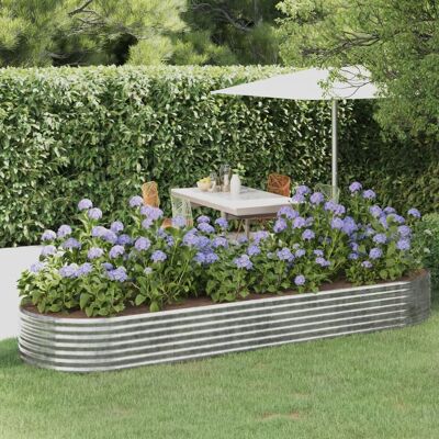 vidaXL Gartenbeet 322x100x36cm - Silber - Hochbeet aus Stahl vidaXL Gartenbeet 322x100x36cm - Silber - Hochbeet aus Stahl