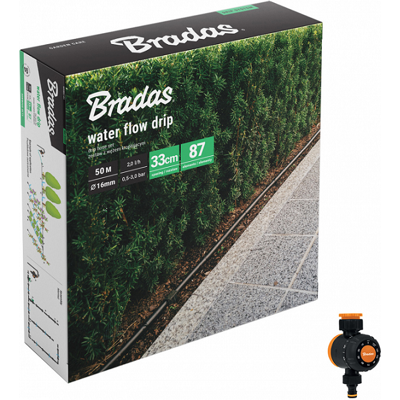Bradas Wasserfluss Tropfbewässerung 50m mit Timer Bradas Wasserfluss Tropfbewässerung 50m mit Timer