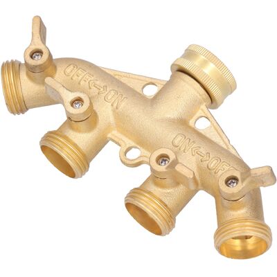 HEAT G3/4 4-wege-schlauchverteiler Aus Messing, Gartenschlauch-wasserhahnadapter, Verbindungsstück, Bewässerungszubehör HEAT G3/4 4-wege-schlauchverteiler Aus Messing, Gartenschlauch-wasserhahnadapter, Verbindungsstück, Bewässerungszubehör