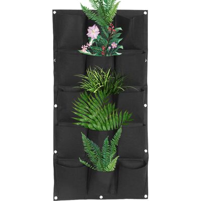 HEAT Vertikaler Pflanzbeutel Für Balkon Und Garten, Schwarzer Wandhänger, 15 Taschen Für Blumen Und Pflanzen HEAT Vertikaler Pflanzbeutel Für Balkon Und Garten, Schwarzer Wandhänger, 15 Taschen Für Blumen Und Pflanzen