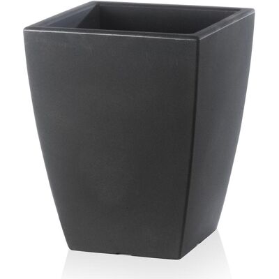 Teraplast - Vase ''Quadro Veneto Essential'' Aus Kunststoff Für Blumen Und Pflanzen Für Draußen Und Garten. -60 Cm / Anthrazit Teraplast - Vase ''Quadro Veneto Essential'' Aus Kunststoff Für Blumen Und Pflanzen Für Draußen Und Garten. -60 Cm / Anthrazit
