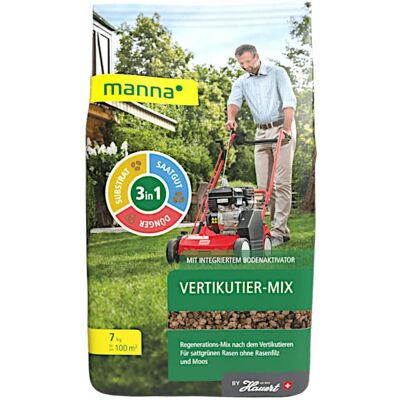 Manna Vertikutier-mix Neu 7 Kg 3 In 1 - Dünger, Saatgut Und Substrat Manna Vertikutier-mix Neu 7 Kg 3 In 1 - Dünger, Saatgut Und Substrat