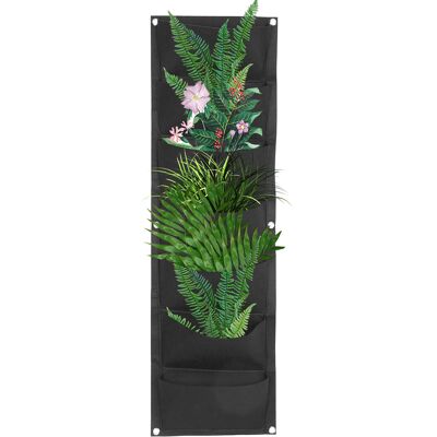 HEAT Vertikaler Pflanzbeutel Für Balkon Und Garten, Schwarzer Wandhänger, 7 Taschen Für Blumen Und Pflanzen HEAT Vertikaler Pflanzbeutel Für Balkon Und Garten, Schwarzer Wandhänger, 7 Taschen Für Blumen Und Pflanzen