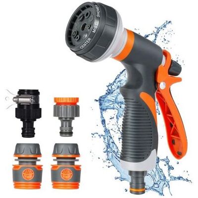 SANS MARQUE Gießkanne Mit 4 Aufsätzen, Gartenspritze, 8 Bewässerungsmodi, Zum Waschen Von Autos, Gärten, Pflanzen Und Haustieren SANS MARQUE Gießkanne Mit 4 Aufsätzen, Gartenspritze, 8 Bewässerungsmodi, Zum Waschen Von Autos, Gärten, Pflanzen Und Haustieren