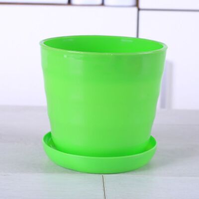 HEAT Moderner Runder, Flexibler Blumentopf Mit Abnehmbarem Untersetzer Für Garten, Büro Oder Balkon, Grün Xl HEAT Moderner Runder, Flexibler Blumentopf Mit Abnehmbarem Untersetzer Für Garten, Büro Oder Balkon, Grün Xl