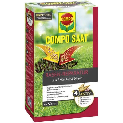 Rasenreparaturmix Samen&dünger 1,2kg Für 50m² - Compo Rasenreparaturmix Samen&dünger 1,2kg Für 50m² - Compo