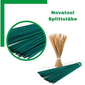 Novatool - 100x Splittstäbe 100x 40 cm x 4 mm i Grün i Pflanzstäbe Rankhilfe Bambus vielseitig einsetzbar - Grün