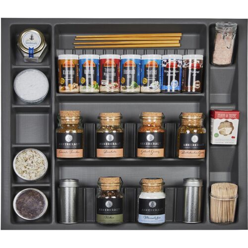 So-tech - orga-box i Multi-Gewürzdoseneinsatz 513 x 473 x 28 mm oriongrau mit Antiruschbeschichtung Multi-Gewürzglaseinsatz für Tandembox Antaro /