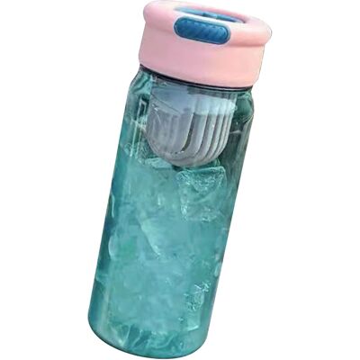 JUTE 650-ml-weithalsbecher Aus Kunststoff, Große Sportflasche, Mori-trinkflasche Mit Tee-einsatz, Reisebecher Für Studenten, Rosa Deckel Und Blauer Korpus JUTE 650-ml-weithalsbecher Aus Kunststoff, Große Sportflasche, Mori-trinkflasche Mit Tee-einsatz, Reisebecher Für Studenten, Rosa Deckel Und Blauer Korpus