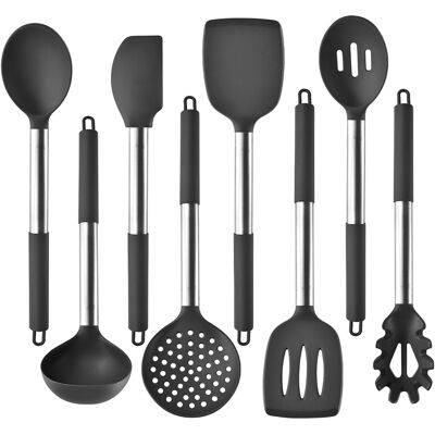 OEM Küchenhelfer-set Aus Silikon, 2/4/6/8-teilig, Edelstahllöffel, Spaghetti-hebel, Umweltfreundliches Haushaltswerkzeug OEM Küchenhelfer-set Aus Silikon, 2/4/6/8-teilig, Edelstahllöffel, Spaghetti-hebel, Umweltfreundliches Haushaltswerkzeug