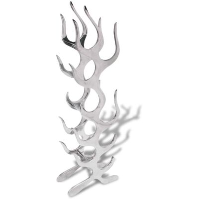 vidaXL Weinregal Flammenform Aluminium Silber 9 Flaschen - Weinregal vidaXL Weinregal Flammenform Aluminium Silber 9 Flaschen - Weinregal