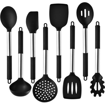 OEM Küchenhelfer-set Aus Silikon, 2/4/6/8-teilig, Edelstahllöffel, Spaghetti-hebel, Umweltfreundliches Haushaltswerkzeug OEM Küchenhelfer-set Aus Silikon, 2/4/6/8-teilig, Edelstahllöffel, Spaghetti-hebel, Umweltfreundliches Haushaltswerkzeug