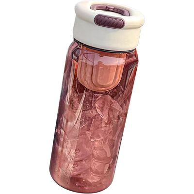 JUTE Isolierter Kunststoffbecher Mit Breiter Öffnung (650 Ml), Große Trinkflasche, Mori-trinkflasche Mit Tee-einsatz, Ideal Für Studenten, Aprikosenfarbener Deckel Und Roter Korpus JUTE Isolierter Kunststoffbecher Mit Breiter Öffnung (650 Ml), Große Trinkflasche, Mori-trinkflasche Mit Tee-einsatz, Ideal Für Studenten, Aprikosenfarbener Deckel Und Roter Korpus