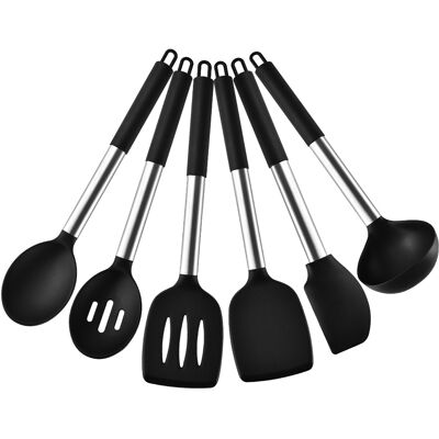OEM Küchenhelfer-set Aus Silikon, 2/4/6/8-teilig, Edelstahllöffel, Spaghetti-hebel, Umweltfreundliches Haushaltswerkzeug OEM Küchenhelfer-set Aus Silikon, 2/4/6/8-teilig, Edelstahllöffel, Spaghetti-hebel, Umweltfreundliches Haushaltswerkzeug
