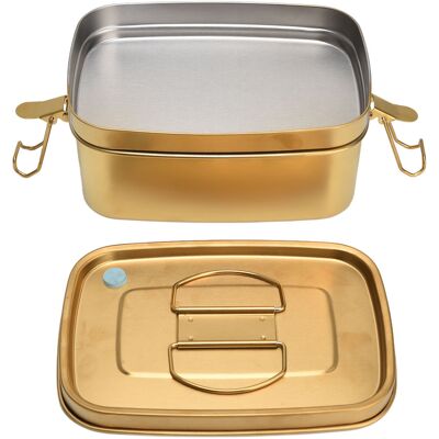 HEAT 1,5-liter-lunchbox Aus Edelstahl 304, Doppelwandig, Bento-box, Metallgeschirr, Gold HEAT 1,5-liter-lunchbox Aus Edelstahl 304, Doppelwandig, Bento-box, Metallgeschirr, Gold