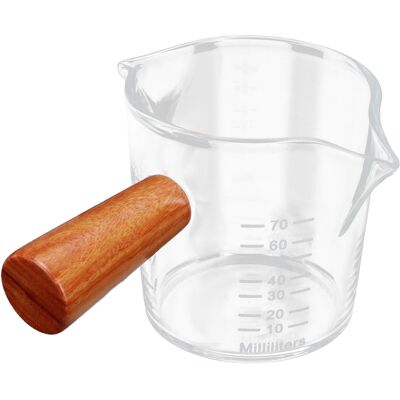 HEAT Milchmessbecher Mit Doppelausguss Und Holzgriff Für Kaffee, Messbecher Mit Dickem Boden, Küche & Haushalt HEAT Milchmessbecher Mit Doppelausguss Und Holzgriff Für Kaffee, Messbecher Mit Dickem Boden, Küche & Haushalt