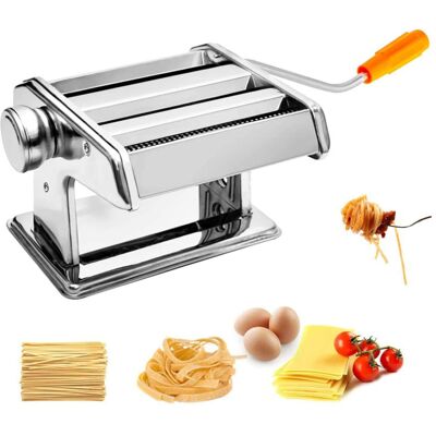 SKECTEN Teigschneider Aus Edelstahl, Manuelle Nudelmaschine, 6 Stärken Für Fettuccine, Spaghetti, Lasagne Und Paste SKECTEN Teigschneider Aus Edelstahl, Manuelle Nudelmaschine, 6 Stärken Für Fettuccine, Spaghetti, Lasagne Und Paste