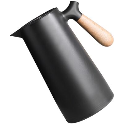 JUTE Isolierte Glasflasche Im Nordischen Stil, Wärmflasche, Geschenkidee Für Zuhause, Isolierflasche Für Heißes Wasser, Isolierflasche Für Kaffee, Schwarz, 1 L JUTE Isolierte Glasflasche Im Nordischen Stil, Wärmflasche, Geschenkidee Für Zuhause, Isolierflasche Für Heißes Wasser, Isolierflasche Für Kaffee, Schwarz, 1 L
