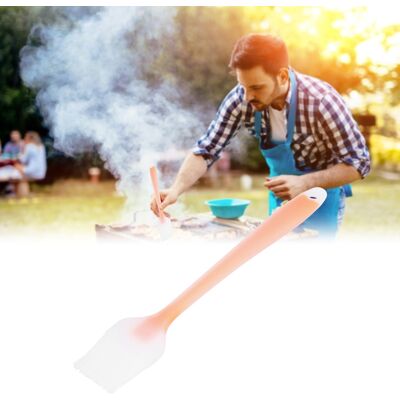 JUTE Halbtransparenter, Einteiliger Silikon-ölpinsel, Hitzebeständig, Klein, Zum Grillen, Kochen Und Würzen, Durchscheinend Orange. JUTE Halbtransparenter, Einteiliger Silikon-ölpinsel, Hitzebeständig, Klein, Zum Grillen, Kochen Und Würzen, Durchscheinend Orange.