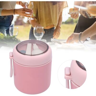 JUTE Mini-isolier-lunchbox In Rosa, 530 Ml, Speisebehälter Mit Löffel, Vakuum-suppenbecher Aus Edelstahl, Tragbare Lunchbox JUTE Mini-isolier-lunchbox In Rosa, 530 Ml, Speisebehälter Mit Löffel, Vakuum-suppenbecher Aus Edelstahl, Tragbare Lunchbox