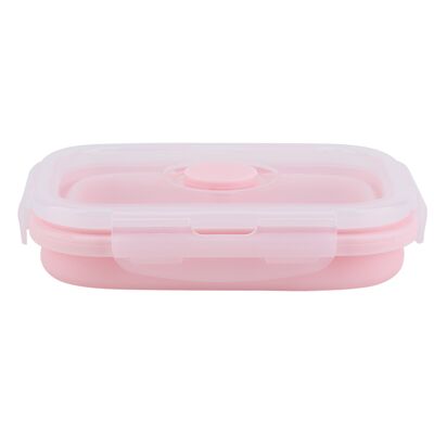 HEAT Zusammenklappbare, Pinkfarbene Silikon-lunchbox (500 Ml), Mikrowellengeeignet, Tragbarer Lebensmittelbehälter, Kompakte, Wiederverwendbare Lunchbox Für Mahlzeiten Unterwegs. HEAT Zusammenklappbare, Pinkfarbene Silikon-lunchbox (500 Ml), Mikrowellengeeignet, Tragbarer Lebensmittelbehälter, Kompakte, Wiederverwendbare Lunchbox Für Mahlzeiten Unterwegs.
