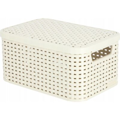 Curver Aufbewahrungsbox - Rattan Stil, 29.1x19.8x14.2 cm, Creme Curver Aufbewahrungsbox - Rattan Stil, 29.1x19.8x14.2 cm, Creme