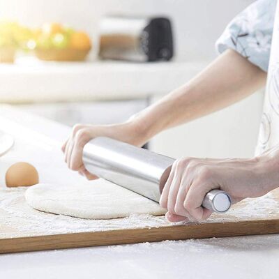 HEAT Antihaftbeschichteter Nudelholz Aus Edelstahl Zur Zubereitung Von Pizzateig Und Anderen Backwaren. Küchenhelfer. Küchenzubehör. HEAT Antihaftbeschichteter Nudelholz Aus Edelstahl Zur Zubereitung Von Pizzateig Und Anderen Backwaren. Küchenhelfer. Küchenzubehör.