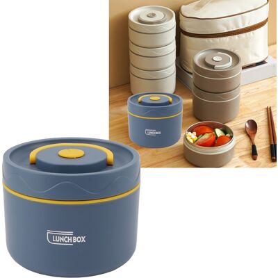 JUTE Isolierte Lunchbox (550 Ml), Edelstahl 304, Doppelwandig, Rund Mit Deckel, Auslaufsicher Und Isoliert – Tiefblau JUTE Isolierte Lunchbox (550 Ml), Edelstahl 304, Doppelwandig, Rund Mit Deckel, Auslaufsicher Und Isoliert – Tiefblau