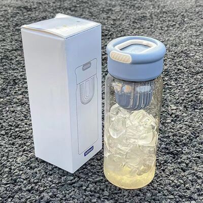 JUTE Isolierter Kunststoffbecher Mit Breiter Öffnung (650 Ml), Große Trinkflasche, Mori-stil-flasche Mit Tee-einsatz, Tragbarer Becher Für Schüler, Grauer Deckel Und Weißer Korpus. JUTE Isolierter Kunststoffbecher Mit Breiter Öffnung (650 Ml), Große Trinkflasche, Mori-stil-flasche Mit Tee-einsatz, Tragbarer Becher Für Schüler, Grauer Deckel Und Weißer Korpus.