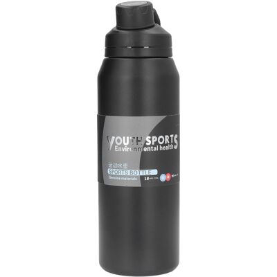 HEAT Metall-trinkflasche 1000 Ml, Edelstahl 304, Thermoisolierung, Tragbare Isolierflasche, Schwarz HEAT Metall-trinkflasche 1000 Ml, Edelstahl 304, Thermoisolierung, Tragbare Isolierflasche, Schwarz