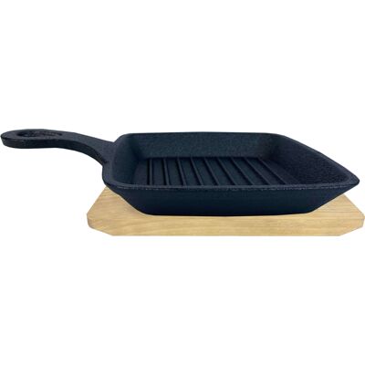Gusseisenkuss® Gusseisenpfanne Mit Griff Und Holzuntersetzer 14x14 Cm Gusspfanne Gusseisenkuss® Gusseisenpfanne Mit Griff Und Holzuntersetzer 14x14 Cm Gusspfanne