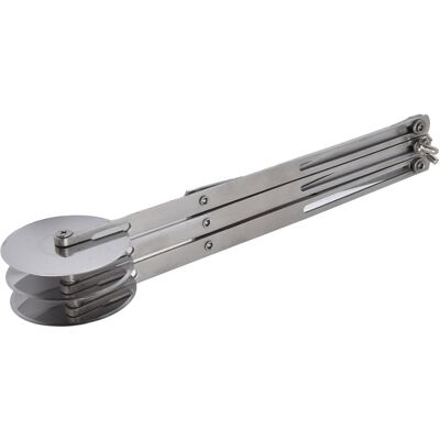 HEAT Dreirädriger Teigschneider Aus Edelstahl, Verstellbar Und Erweiterbar, Ideal Für Teig, Pizza Und Backwaren. HEAT Dreirädriger Teigschneider Aus Edelstahl, Verstellbar Und Erweiterbar, Ideal Für Teig, Pizza Und Backwaren.