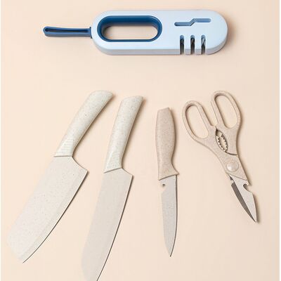 JUTE Schnellschärfwerkzeug Für Küchenmesser, Scheren Und Obstmesser Messerschärfer 4-in-1-multifunktions-schärfstein (weiß-orange). JUTE Schnellschärfwerkzeug Für Küchenmesser, Scheren Und Obstmesser Messerschärfer 4-in-1-multifunktions-schärfstein (weiß-orange).