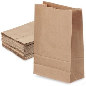 FVBJD Lebensmittel-/Lunchbeutel, Kraftpapier, vielseitig einsetzbar, braune Papiertüten zum Einkaufen, Aufbewahren, kleine Mülleimer und mehr, 50 Stück, 20