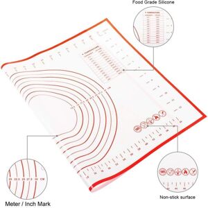 Wiederverwendbare Antihaft-Silikon-Backmatte für Fondant, Teig, 100 % Bisphenol-A (bpa), mit Spender, 60 x 40 cm (rot) - Lycxames