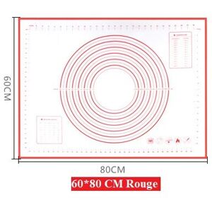 Antihaft-Silikon-Backmatte Teigmatten mit Abmessungen 1 Stück für 80 x 60 cm (rot) - Minkurow