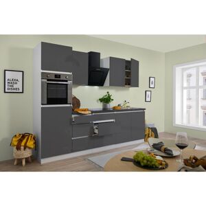 Respekta - Küche Küchenzeile Leerblock grifflos Weiß Grau Lorena 270 cm