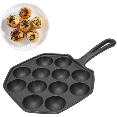 JUTE Antihaft-takoyaki-form, Gusseiserner Topf Mit 12 Mulden, Takoyaki-topf JUTE Antihaft-takoyaki-form, Gusseiserner Topf Mit 12 Mulden, Takoyaki-topf