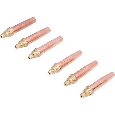 HEAT 6-teiliges Set Acetylen-schneiddüsen, Messing, Kupfer, Propan-schneiddüsen, Schweißdüsen Nr. 4, 5, 6, 7, 8 Und 9 HEAT 6-teiliges Set Acetylen-schneiddüsen, Messing, Kupfer, Propan-schneiddüsen, Schweißdüsen Nr. 4, 5, 6, 7, 8 Und 9