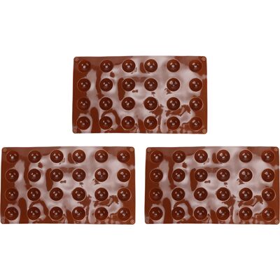 HEAT 3-teilige Silikonform, 24 Mulden, Weiche Halbkugel-backform Für Schokolade, Gelee, Mousse, Seife HEAT 3-teilige Silikonform, 24 Mulden, Weiche Halbkugel-backform Für Schokolade, Gelee, Mousse, Seife