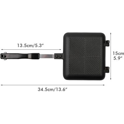 HEAT Doppelseitige Aluminium-bratpfanne, Doppelseitige Sandwichpfanne Mit Griffen, Antihaft-grillpfanne, Toastpfanne HEAT Doppelseitige Aluminium-bratpfanne, Doppelseitige Sandwichpfanne Mit Griffen, Antihaft-grillpfanne, Toastpfanne