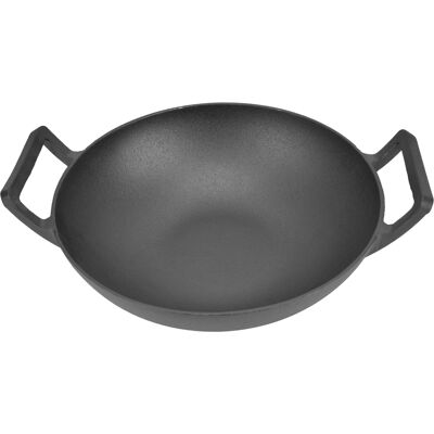 HEAT Gusseiserne Grillpfanne, Dickwandig, Ohne Beschichtung, Antihaftbeschichtet, Kochgeschirr Mit Zwei Griffen, 32 Cm Bratpfanne/wok HEAT Gusseiserne Grillpfanne, Dickwandig, Ohne Beschichtung, Antihaftbeschichtet, Kochgeschirr Mit Zwei Griffen, 32 Cm Bratpfanne/wok
