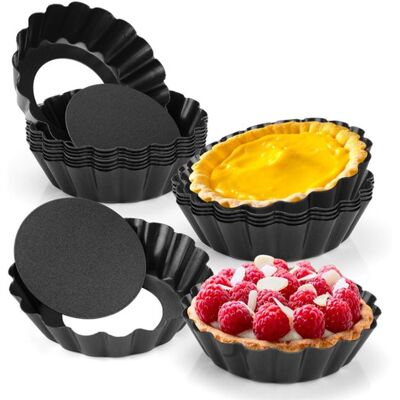 OEM 12 Eierkuchenformen Backform Kuchenform Quicheform Mit Herausnehmbarem Boden Schwarze Quicheform Kuchenform Gebäckform Antihaftbeschichtung OEM 12 Eierkuchenformen Backform Kuchenform Quicheform Mit Herausnehmbarem Boden Schwarze Quicheform Kuchenform Gebäckform Antihaftbeschichtung