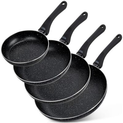 OEM Set Aus Schwarzen Granit-bratpfannen 16 / 20 / 24 / 28 Cm 4 Stück. OEM Set Aus Schwarzen Granit-bratpfannen 16 / 20 / 24 / 28 Cm 4 Stück.