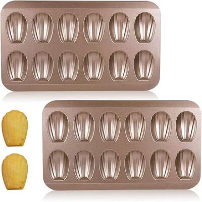 OEM 2er-pack Madeleine-backform – Muschelförmige Backform – Backform – Keksform – Kuchenform – Kohlenstoffstahl – Champagnergold OEM 2er-pack Madeleine-backform – Muschelförmige Backform – Backform – Keksform – Kuchenform – Kohlenstoffstahl – Champagnergold