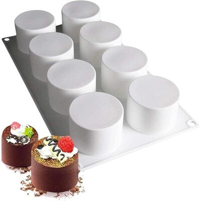 OEM Zylindrische Backform – Mousse-kuchenform – Dessertform – 8 Mulden – 11,7 X 6,8 Cm OEM Zylindrische Backform – Mousse-kuchenform – Dessertform – 8 Mulden – 11,7 X 6,8 Cm
